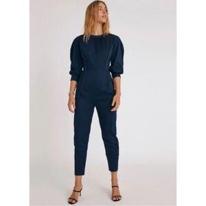 NWT Something Navy Womens Caroline Solid Jumpsuit Navy Size 6